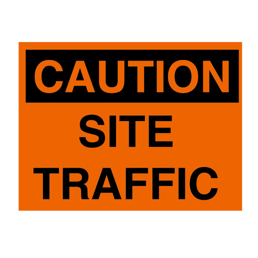 Caution Site Traffic Sign available to buy on line for immediate delivery from www.signsonline.ie. SignsOnline.ie, a leading on line signage supplier since 2015. Best for quality and value.