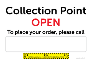 Collection Point Sign for retail outlets 