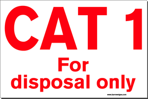 CAT 1 SIGN (Food Industry)