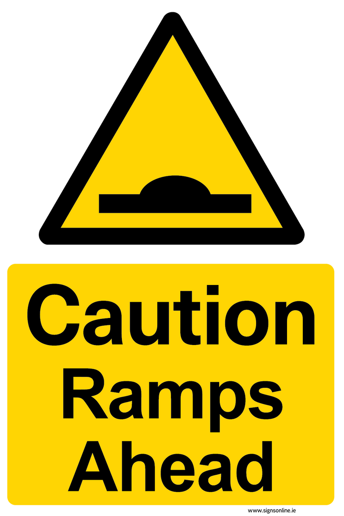 Freeway Ramp Ahead Sign Caution Ramps Ahead Warning Sign