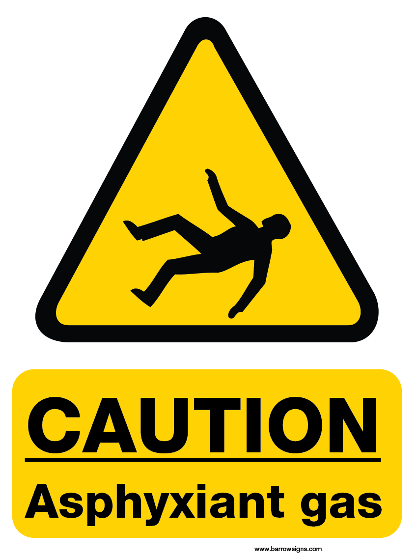 Caution Asphyxiant Gas Sign – www.signsonline.ie