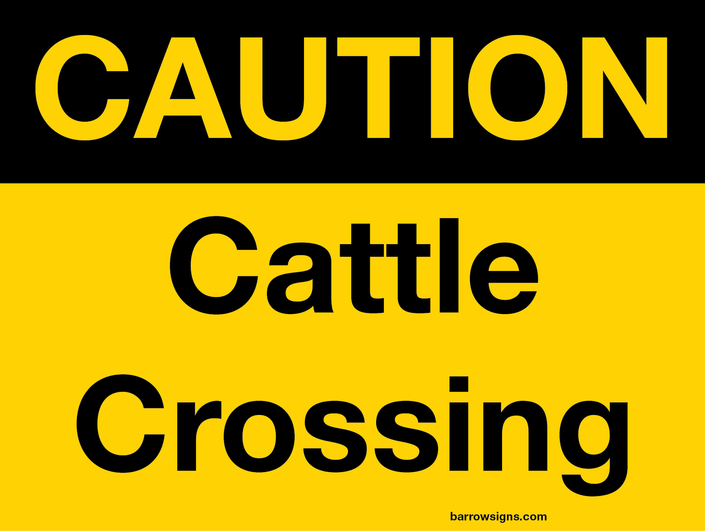 Caution Cattle Crossing (Cows Crossing). Available to buy online from www.signsonline.ie. Signs Online leading online signage store for best value and speedy delivery 