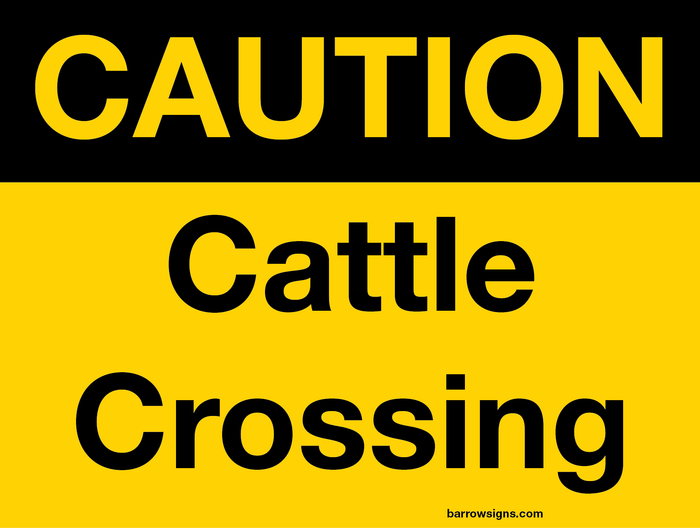 Caution Cattle Crossing (Cows Crossing)