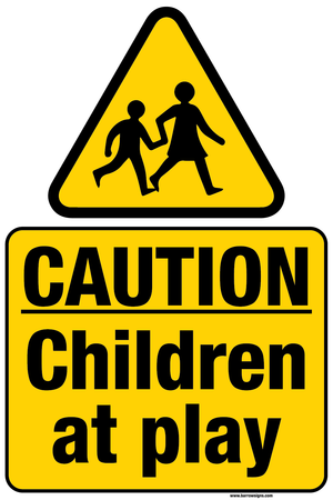 Children at Play warning sign by Barrow Signs. Ships to Ireland and UK