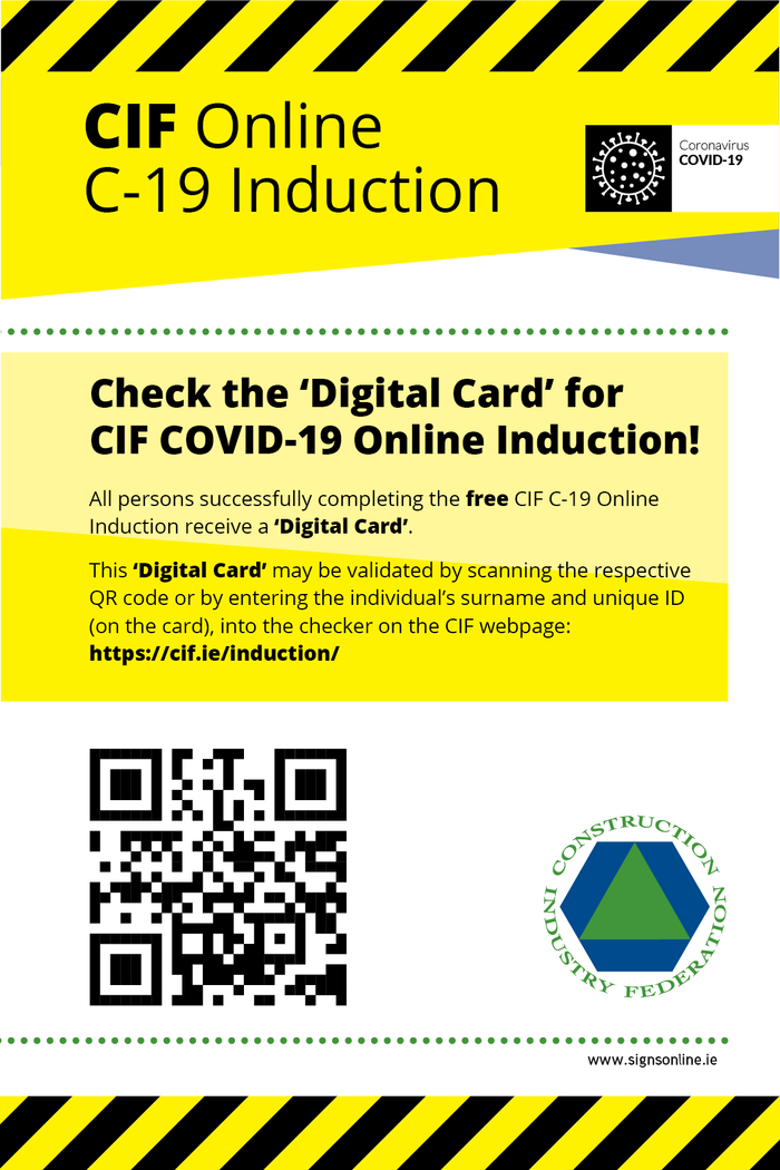 Check The Digital Card - Construction Sign (CIF)