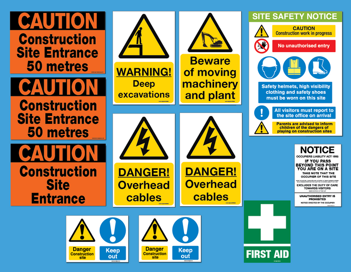 Construction Site Extra Value Pack - 12 signs for €120