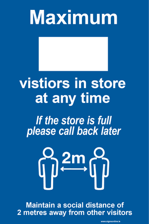 Number of Visitors In-Store sign for sales at www.signsonline.ie