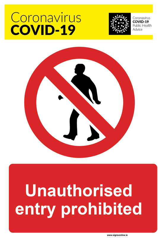 Unauthorised Entry Prohibited sign or lable available for sale at www.signsonline.ie
