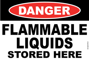 Danger Flammable Liquids Stored here sign from signs online at www.signsonline.ie