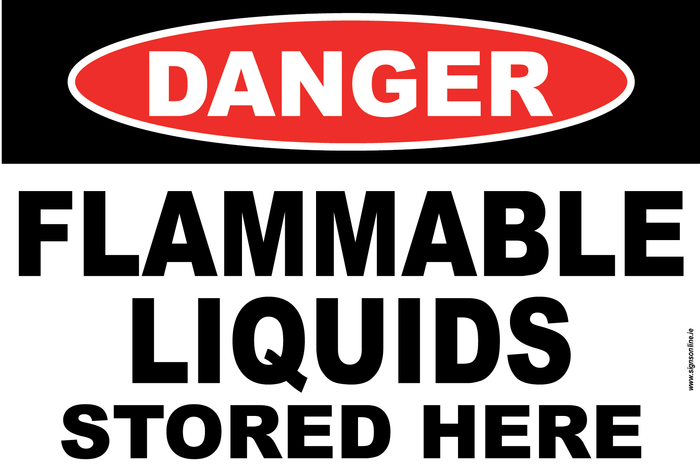 DANGER - FLAMMABLE LIQUIDS STORED HERE