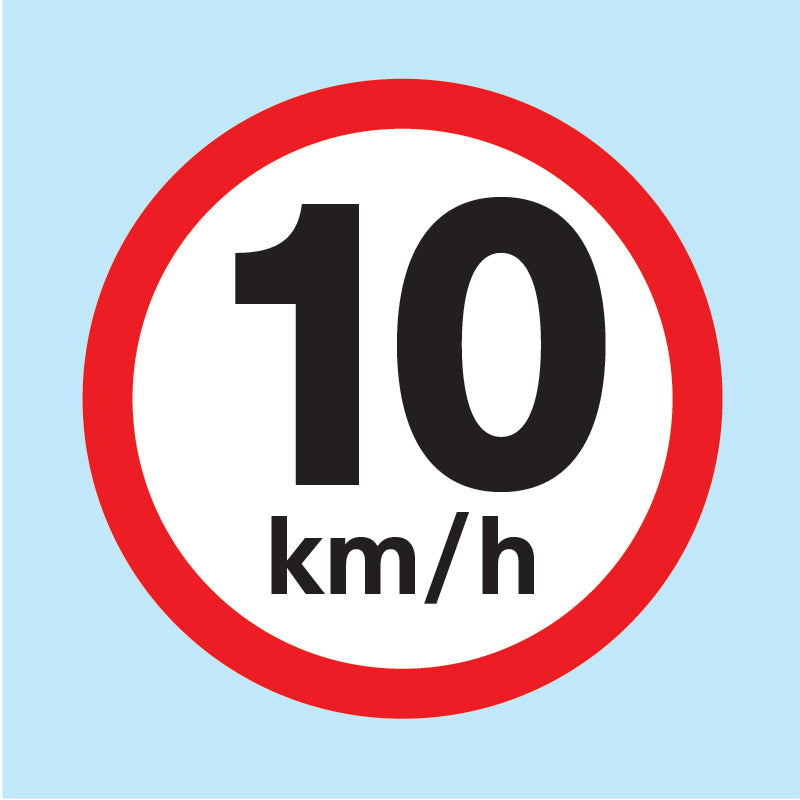 10 km/h road sign available for sale online from www.signsonline.ie. Leading online signage supplier shipping to Ireland, UK and EU.