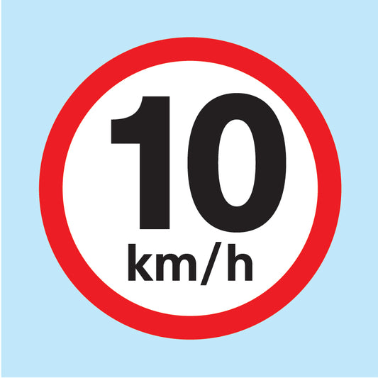 10 km/h road sign available for sale online from www.signsonline.ie. Leading online signage supplier shipping to Ireland, UK and EU.
