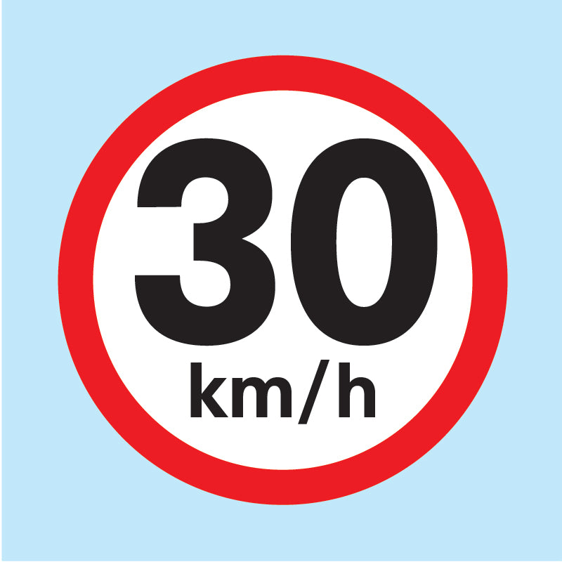 30 km/h road sign available for sale online from www.signsonline.ie. Leading online signage supplier shipping to Ireland, UK and EU.