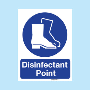 Disinfectant Point Sign for Farm and Food Production enterprises.  Made and sold by www.signsonline.ie