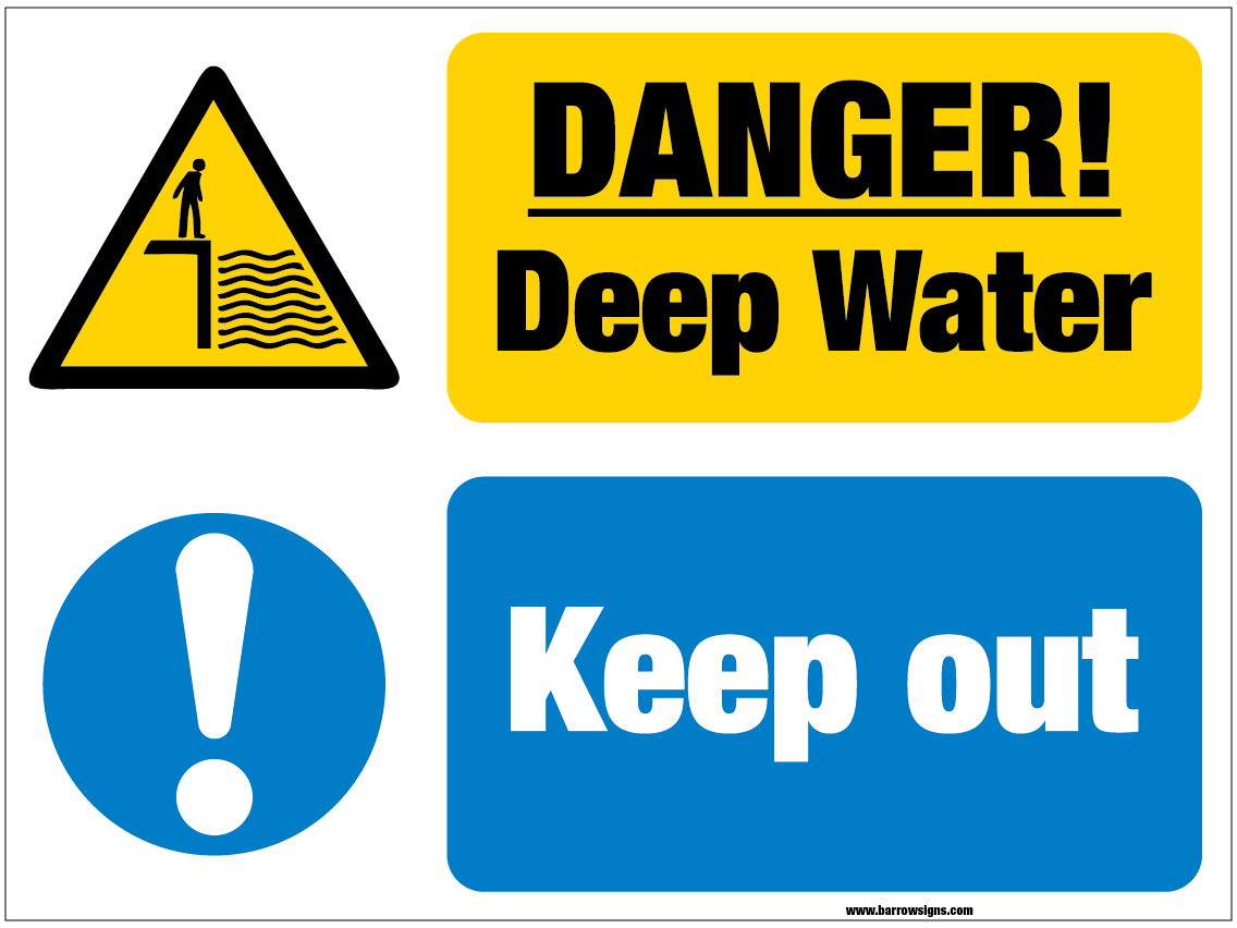 Danger Deep Water Keep Out sign