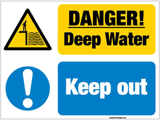 Danger Deep Water Keep Out sign