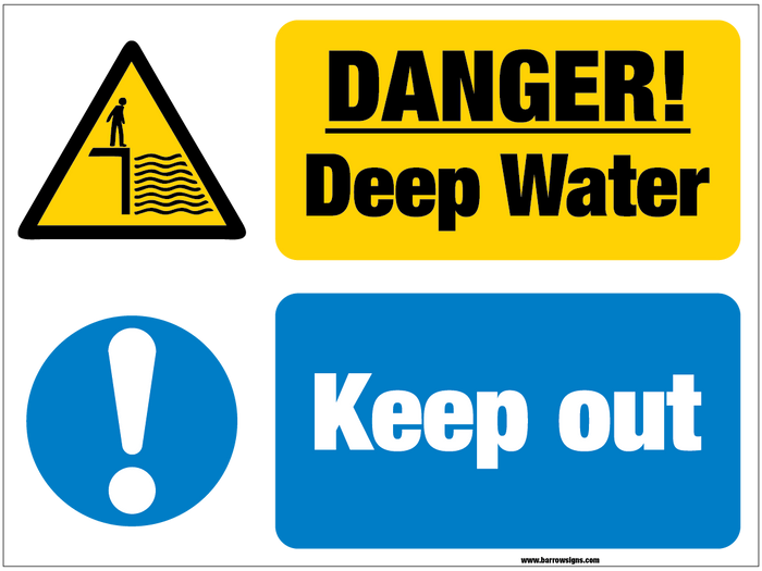 Danger Deep Water Keep Out Sign
