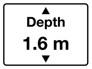 Signage to indcate depth of water at swimming pools and health clubs, hotels, for sale on line at www.barrowsigns.com