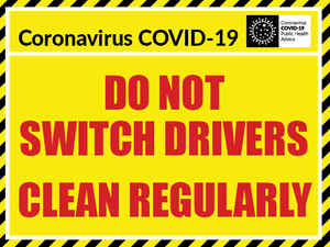 COVID 19 Sticker No 2 for Machinery Cab x 6 pack