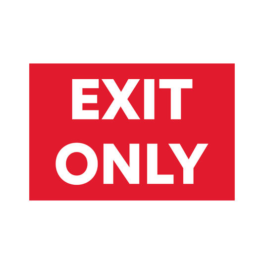 EXIT ONLY Sign available to buy on line for immediate delivery from www.signsonline.ie. SignsOnline.ie, a leading on line signage supplier since 2015. Best for quality and value.
