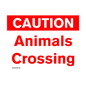 Caution - Animals Crossing Sign