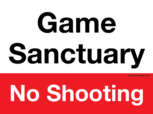 Game Sanctuary No Shooting Sign