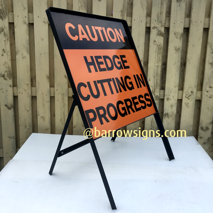 Hedge Cutting Sign On Steel Frame X 1
