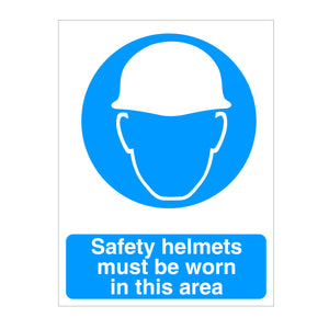 Helmets Must Be Worn In This Area Sign