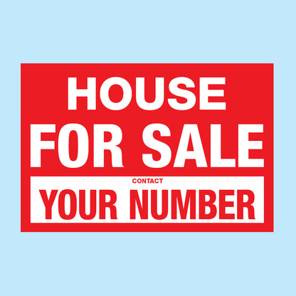 HOUSE FOR SALE SIGN AVAILABLE TO BUY FROM www.signsonline.ie leading internet seller of printed signage, fast delivery to Ireland, UK and EU