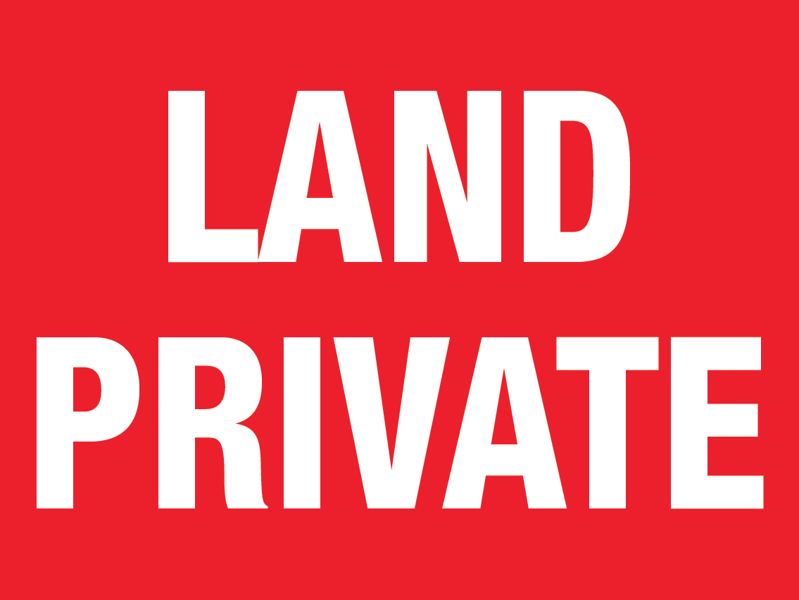 Land Private Regulatory Sign