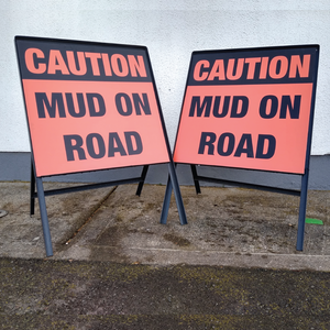 Muck on road or Mud on Road warning sign available from www.signsonline.ie