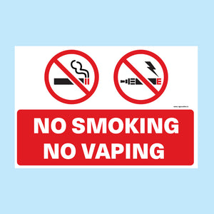 NO SMOKING NO VAPING SIGN AVAILABLE TO BUY ONLINE FROM WWW.SIGNSONLINE.IE