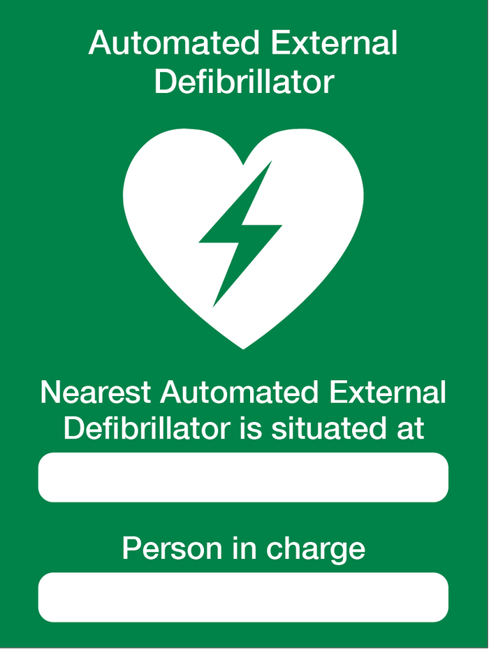 AED - Nearest AED and Person in charge sign