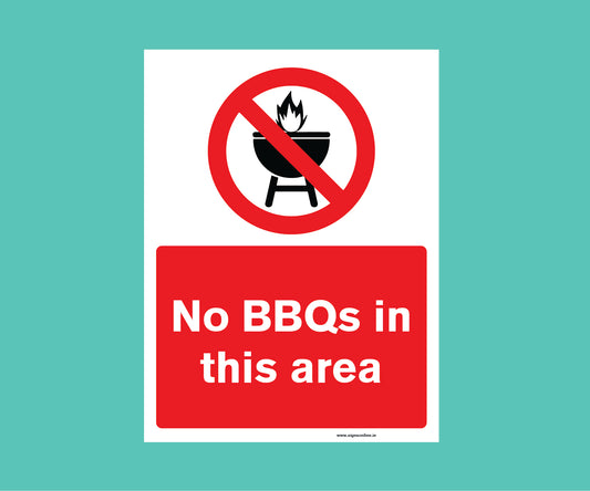 No Bbq In This Area Regulatory Sign