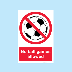 No Ball Games Sign (WITH POST FIXINGS)
