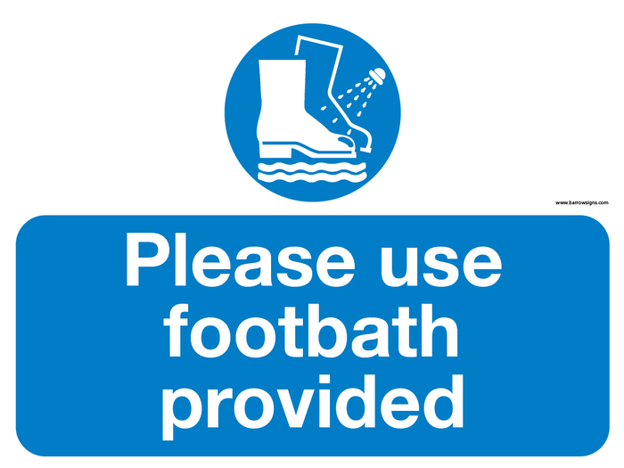 Please Use Footbath Provided (landscape)