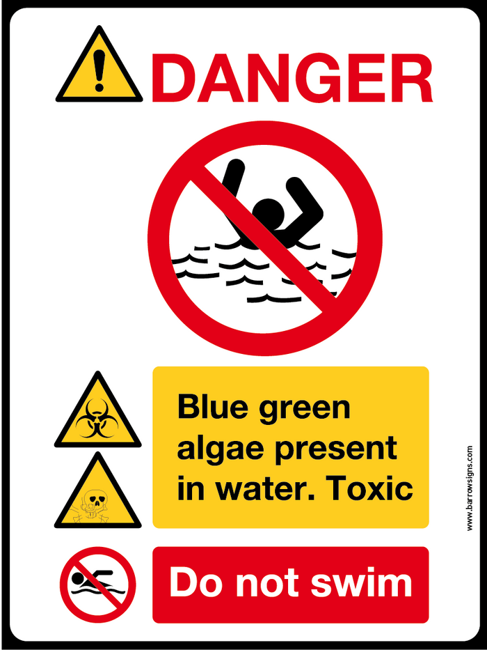 DANGER! ALGAE IN WATER DO NOT SWIM