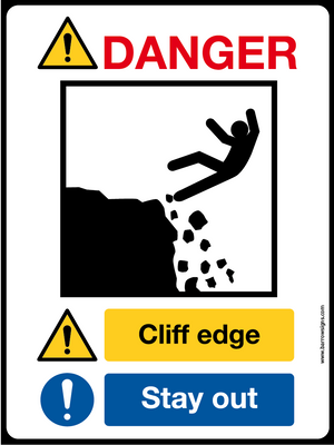 DANGER! CLIFF EDGE - STAY OUT