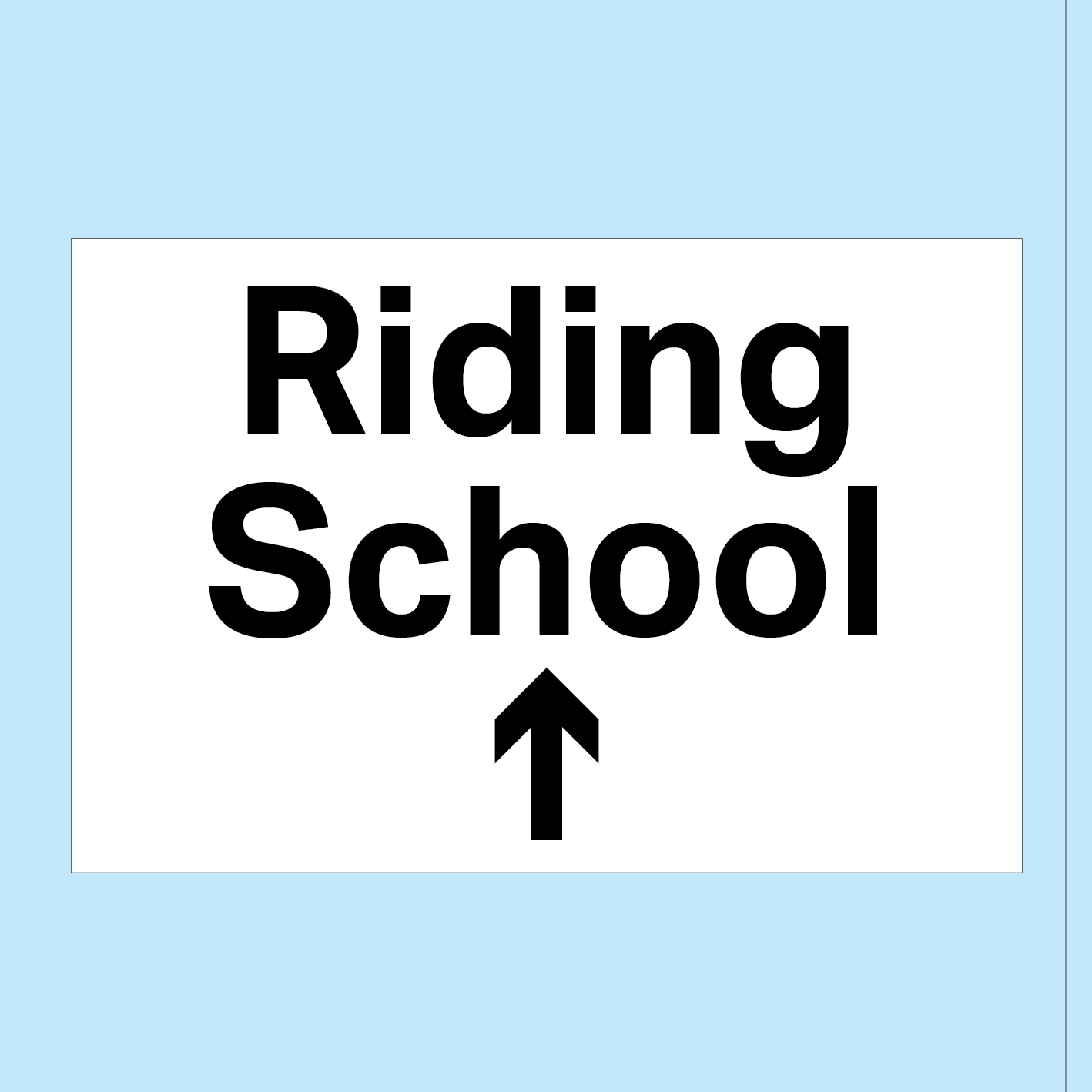 Riding School Ahead Directional Sign