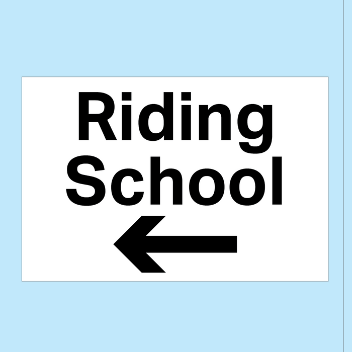 Riding School LEFT Directional Sign