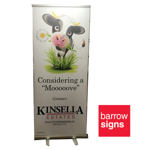 pull up banner available to buy online from www.barrowsigns.com