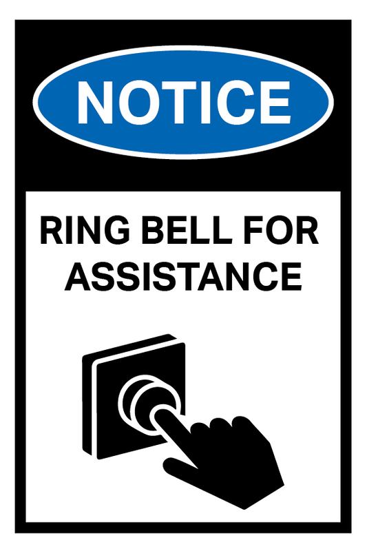Ring Bell for Assistance Sign available to buy online from www.signsonline.ie