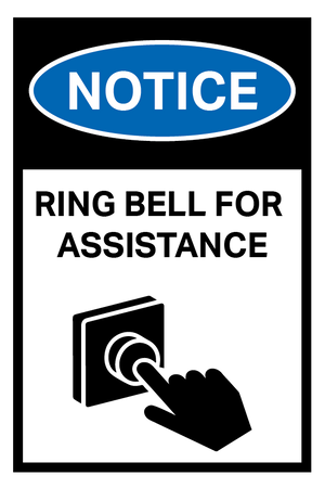 Ring Bell for Assistance Sign available to buy online from www.signsonline.ie