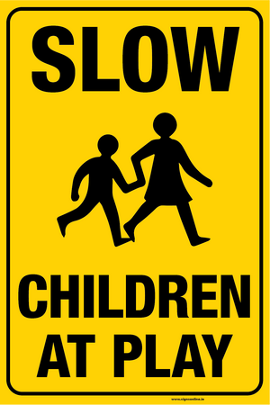 SLOW. CHILDREN AT PLAY SIGN