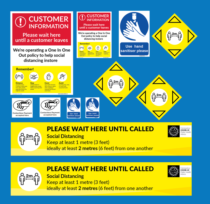 Retail Social Distancing Sticker Pack for Shops and Retail Stores