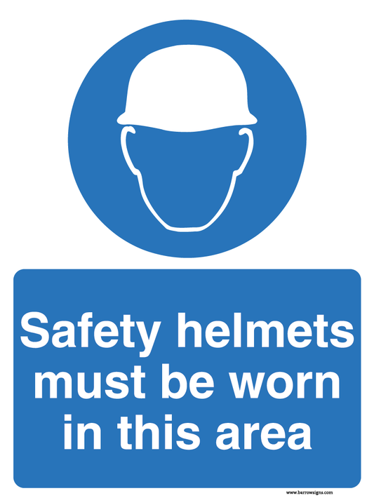 Safety Helmets Must Be Worn In This Area Regulatory Sign