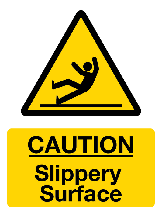 Caution | Slippery Surface Warning Sign