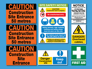 Small and self build prject safety sign pack for sale at www.signsonline.ie