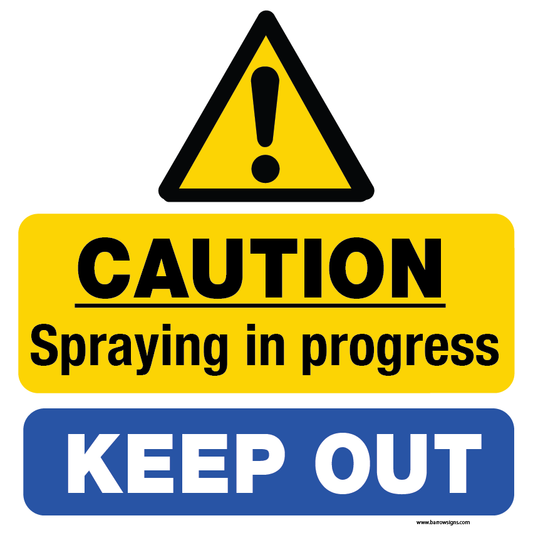 Spraying In Progress | Keep Out Regulatory Sign