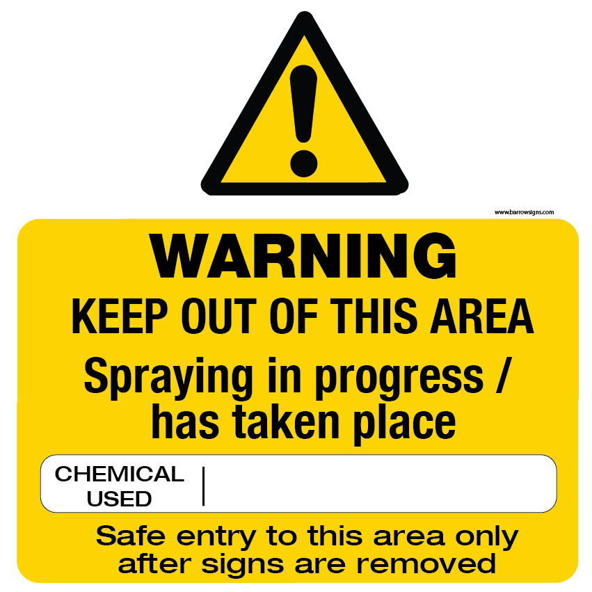Spraying In Progress | With Space For Name Of Chemical